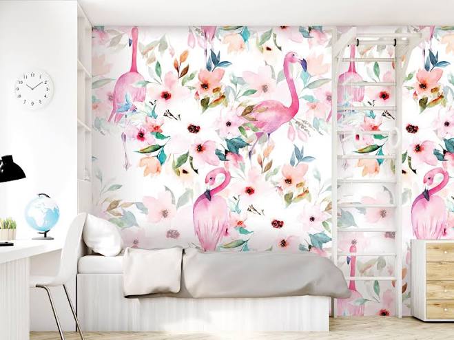Floral Flamingo Pink Watercolor Peel ...