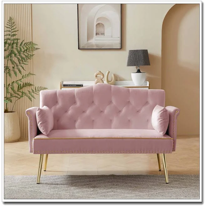 House of Hampton PINK 2 SEATER SOFA