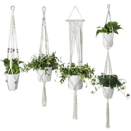 4 Pack Hanging Plant Hanger Macrame P...