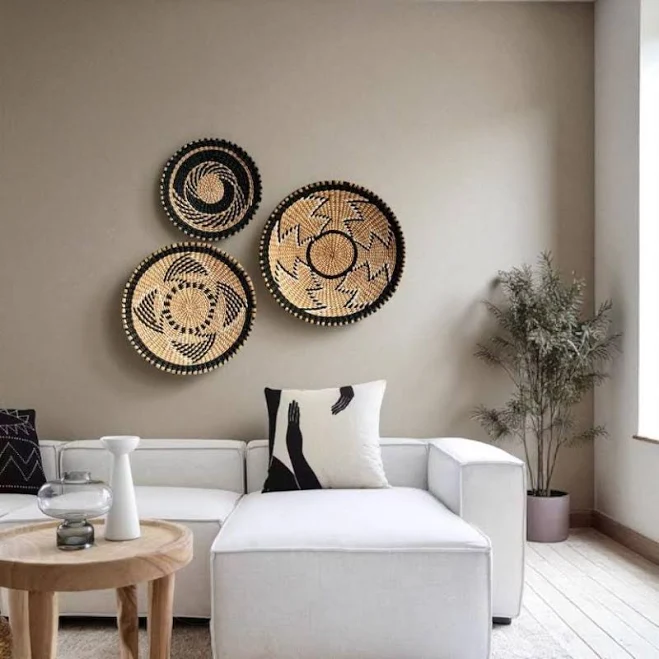 Boho Woven Wall Plate: Moroccan Straw...