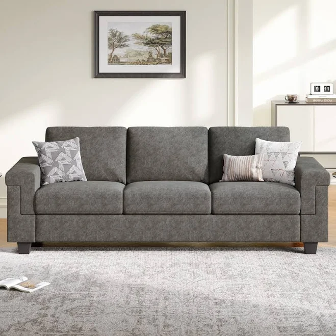 Dereon Square Arm Polyester Sofa Lati...