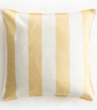 H&M Home Light Striped Linen-Blend Cu...