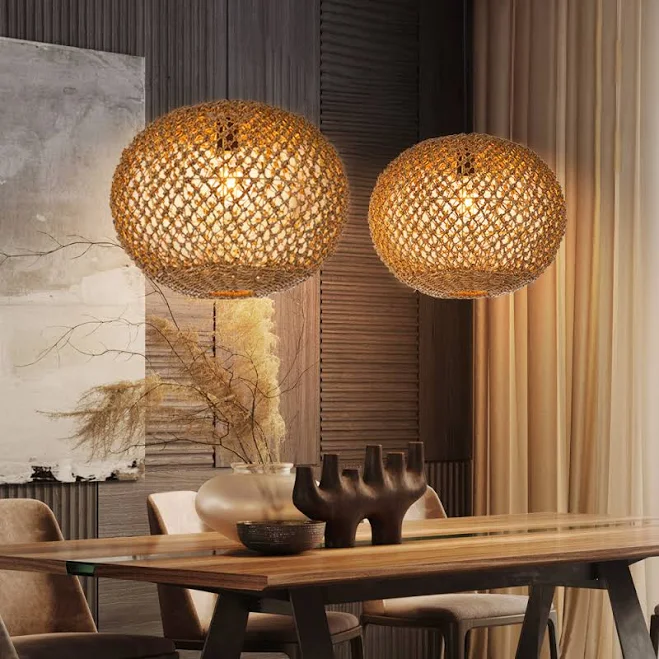 Lamppo Spherical Hand-woven Seagrass ...