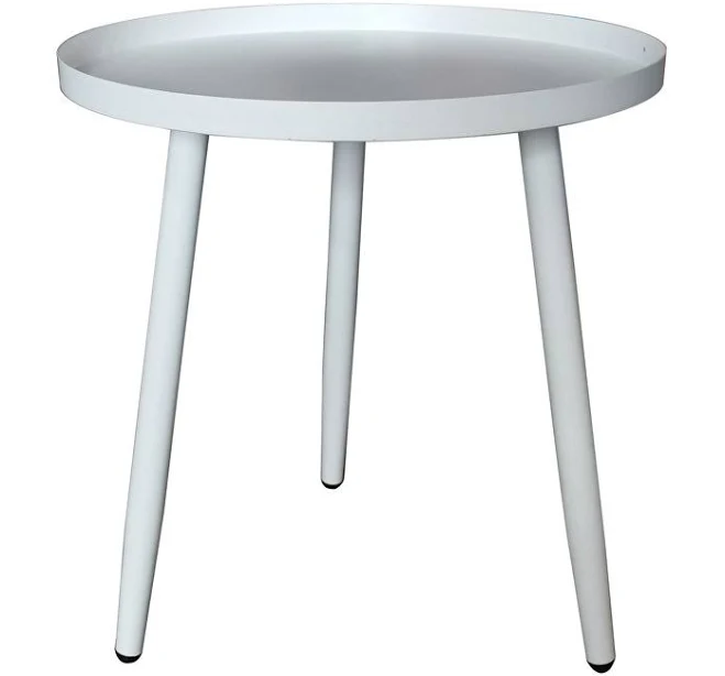 Corrigan Studio White Round Metal Sid...