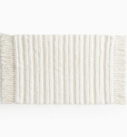 H&M Home Fringed Cotton Bath Mat