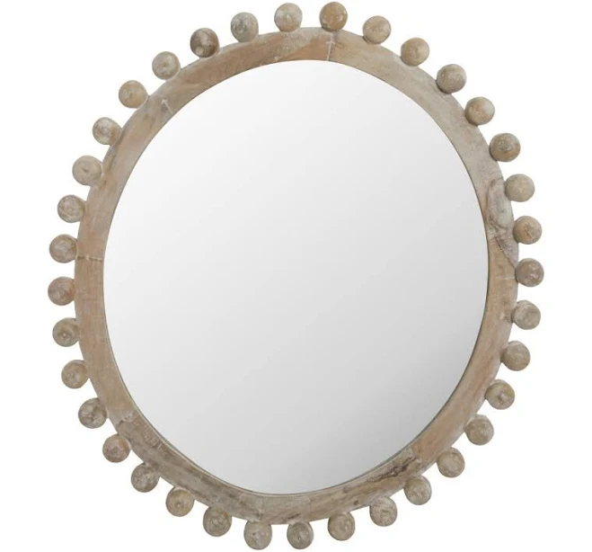 Oval Carved Wood Framed Wall Mirror B...
