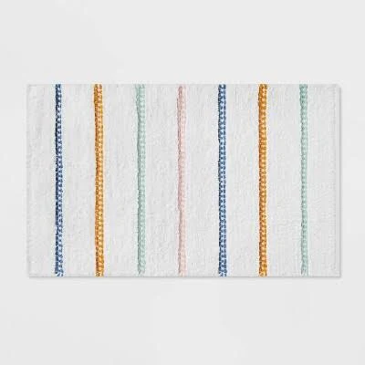 Pillowfort Striped Kids' Bath Rug