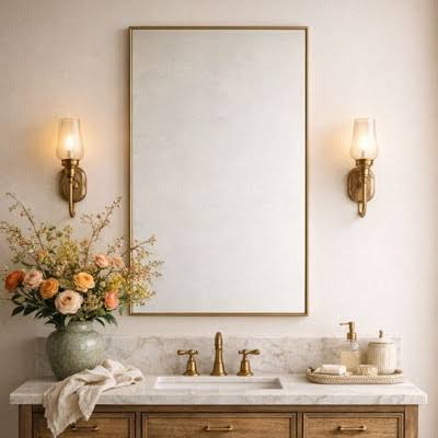 TEHOME Bathroom Vanity Mirror with Sq...