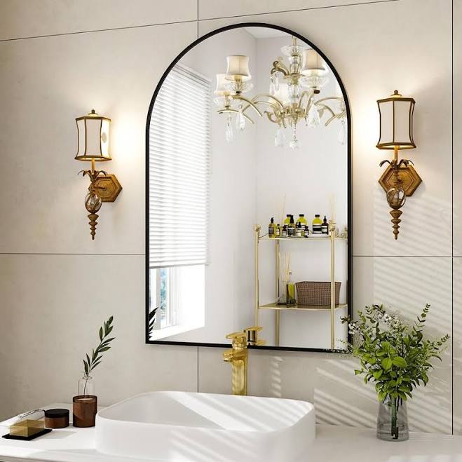 GLSLAND Arched Wall Bathroom Vanity M...