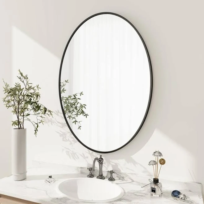 GLSLAND Oval Metal Framed Wall Bathro...