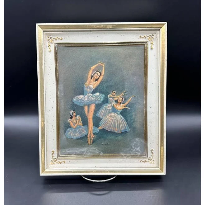 Vintage Mid Century Framed Ballerinas...