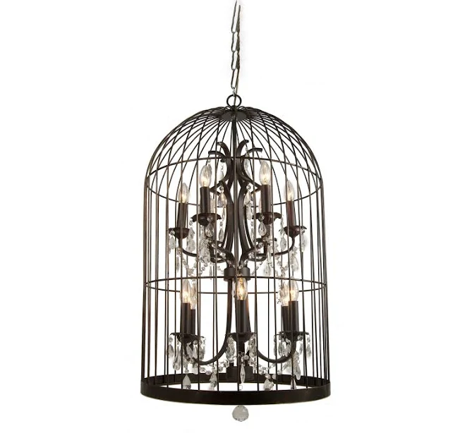12-Light Black Chandeleir with Clear ...