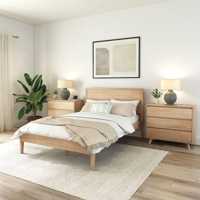 Plank+beam Duo Solid Wood Bed Frame w...