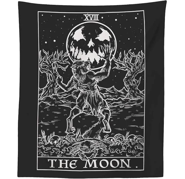 The Moon Tarot Card Tapestry