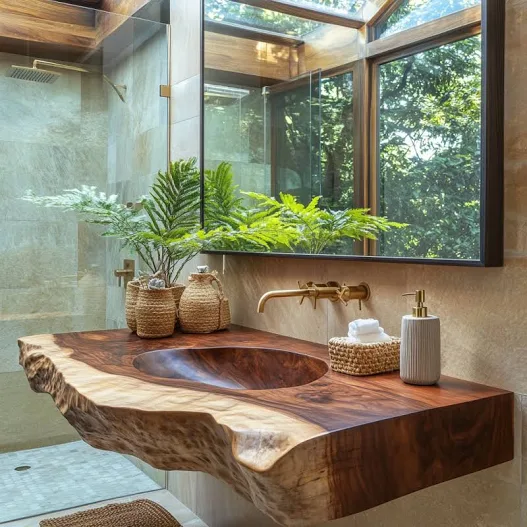 Sylvaris Live Edge Solid Wood Floatin...