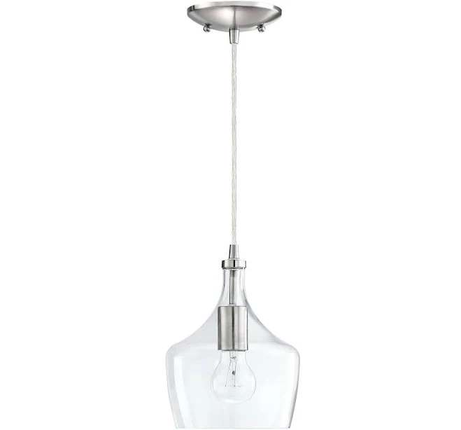 1-Light Kitchen Island Teardrop Clear...