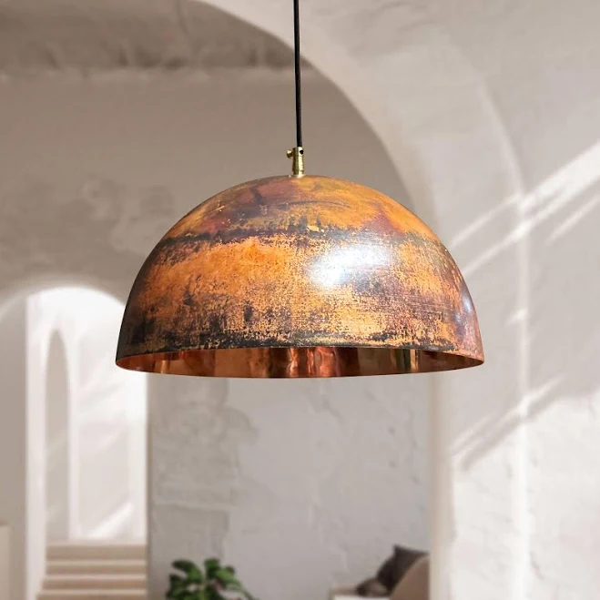 Aged Copper Dome Pendant