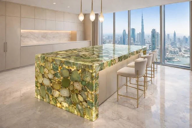 Custom Olive Moss Agate counter top G...