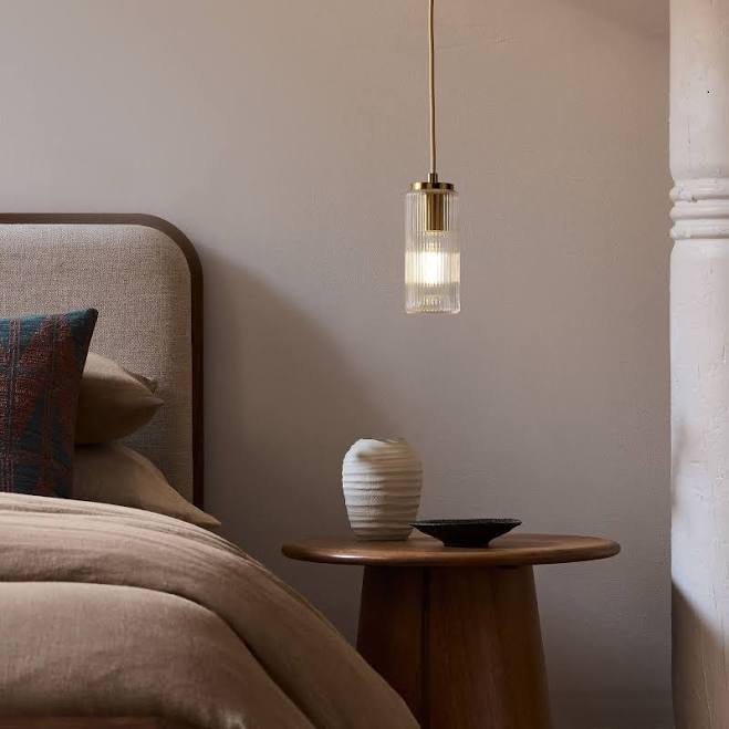 West Elm Weston Fluted Glass Pendant