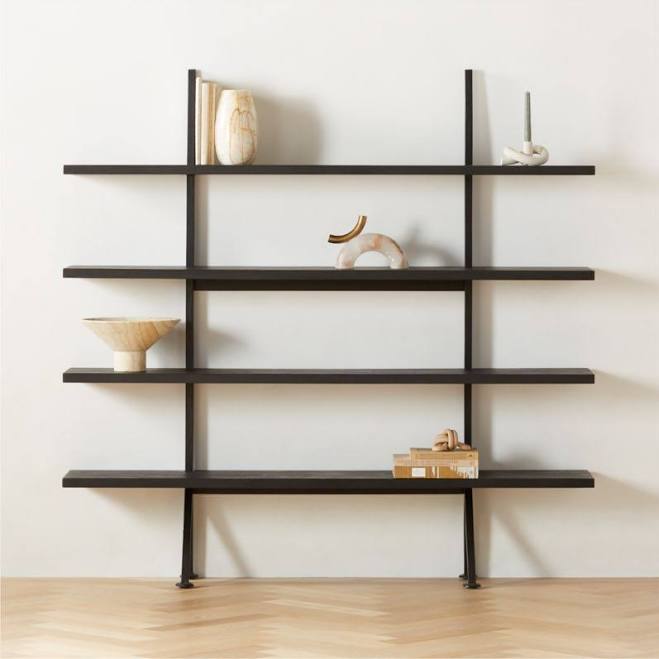 Azzurra Black Metal And Wood Bookshel...