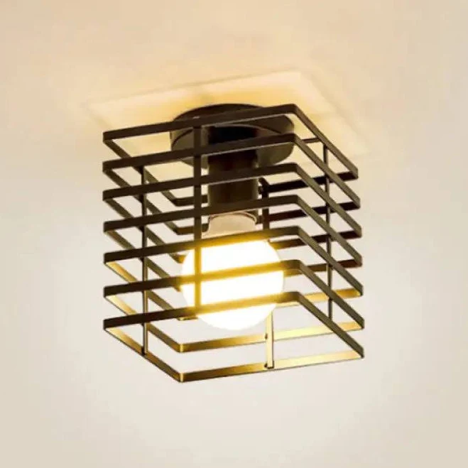 Iron Ceiling Mounted Industrial Black...