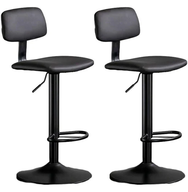 Modern Black Fabric Swivel Barstool A...