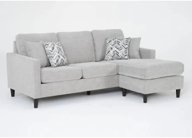 Sofa Chaise - Stark Light Grey Fabric...