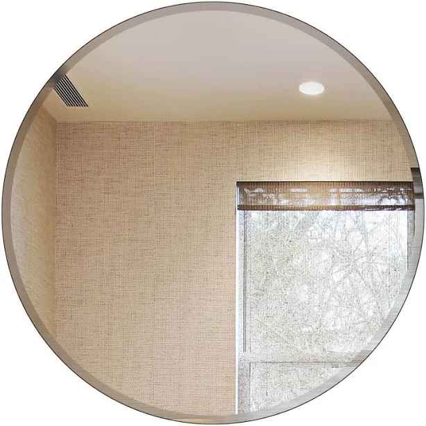 Medium Round Beveled Glass Mirror