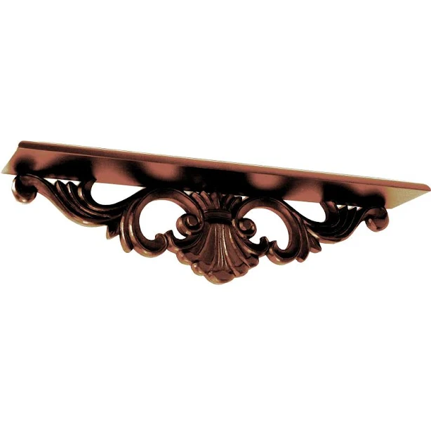 Benjara Hand Carved Wooden Wall Shelf...