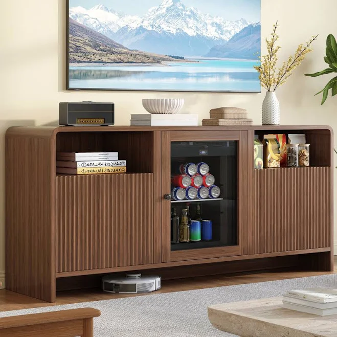 60'' Coffee Bar Cabinet with Built-in...