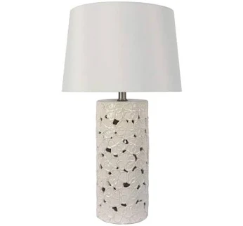 At Home White Ceramic Floral Cutout T...