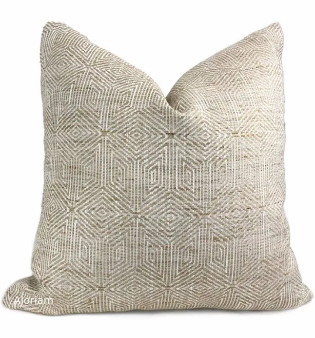 Halston Tan Brown & Cream Geometric P...