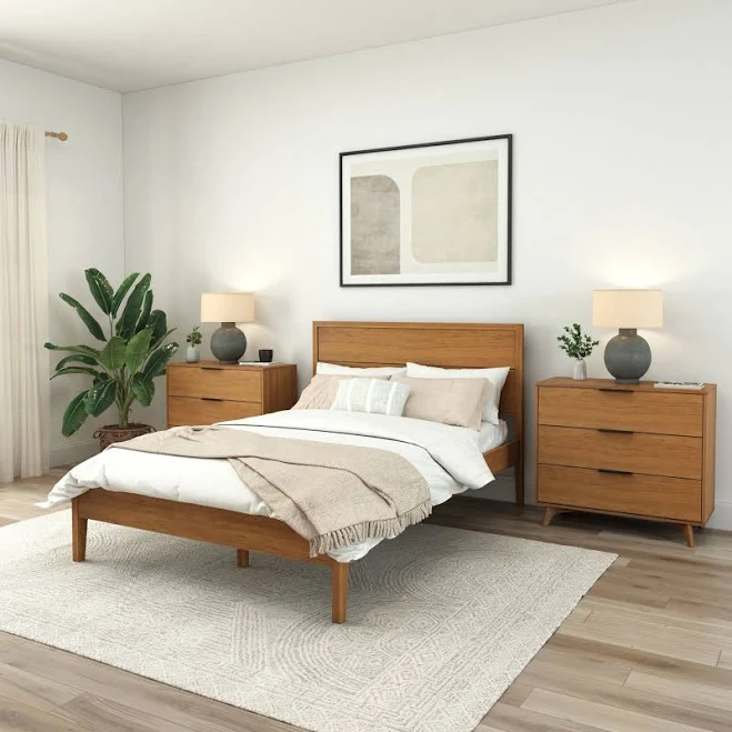 Plank+beam Duo Solid Wood Bed Frame w...