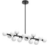 LuminFan 16-Light Black + White Glass...