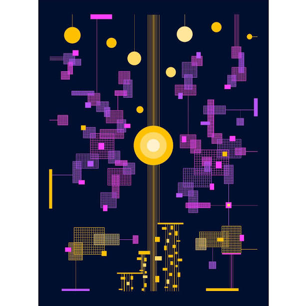 Abstract Geometric Digital Art | Purp...