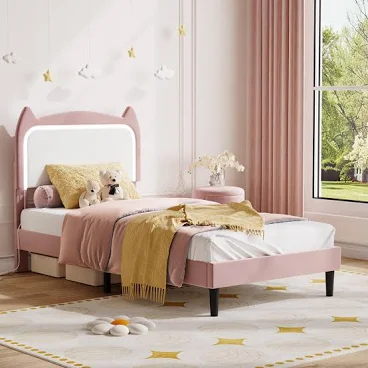 Ebern Twin Upholstered Bed Frame with...