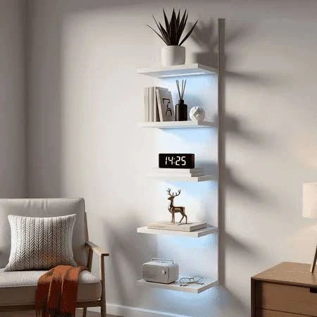 5-Tier Wall Shelf Unit with RGB Light