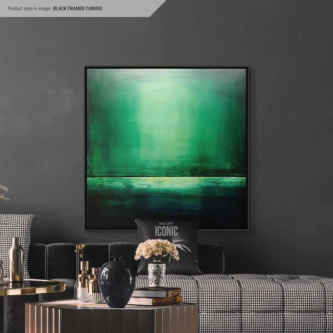 Black & Green Abstract Canvas Art | M...