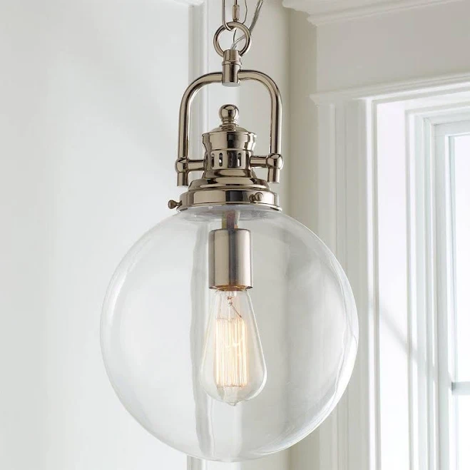 Clear Glass Globe Industrial Pendant