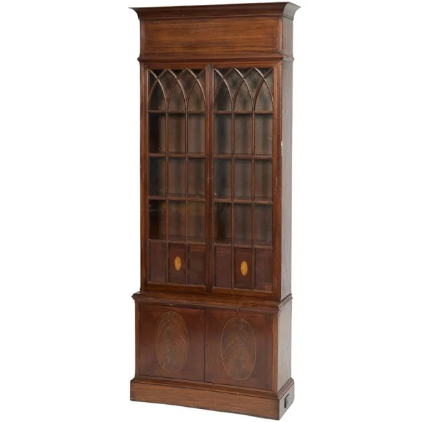 Grand Gothic Revival English Mahogany...