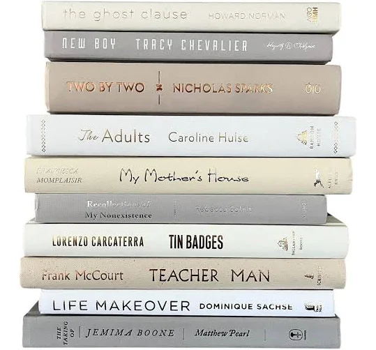 Neutral Hardcover Books for Bookshelf...