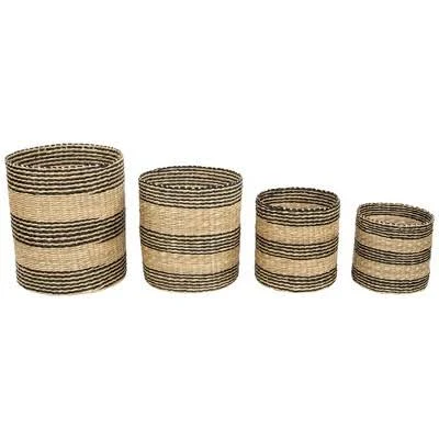 Northlight Set of 4 Beige and Black S...