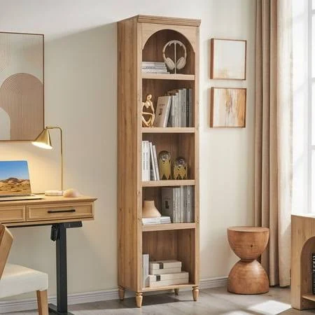 Sincido Tall Arched Bookcase 5-Tier B...