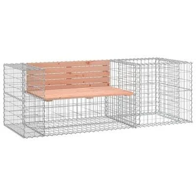 VidaXL Patio Bench with Gabion Basket