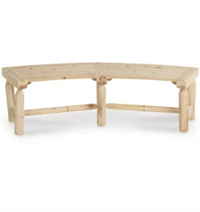 CASTLECREEK Curved Log Fire Pit Bench