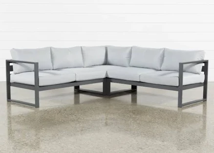 Outdoor Sectional Sofas - Ravelo Natural Grey 3 Piece 93