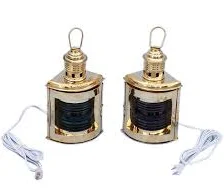 Handcrafted Nautical Decor Port and Starboard Oil Lantern Set of 2