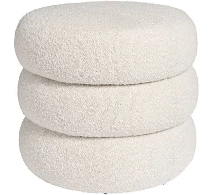 World Market Farrow Round Tiered Upholstered Storage Ottoman