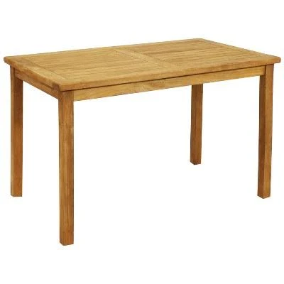 Sunnydaze 47 in. Rectangular Teak Stain Finish Outdoor Dining Table