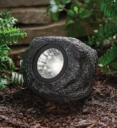 Hampton Bay 15 Lumen Gray LED Weather Resistant Outdoor Solar Mini Rock Spot Lig